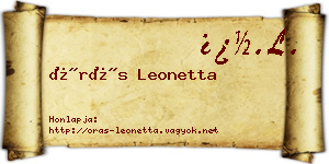 Órás Leonetta névjegykártya
